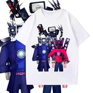 เสื้อยืด พิมพ์ลายตัวอักษร SKIBIDI TOILET CAMERAMEN เสื้อยืดแฟชั่นพิมพ์