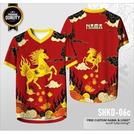 Jersi Imlek Shio Kuda Terbaru 2026, Kaos Imlek Gong Xi Fa Cai Shio Kuda SHKD-06d