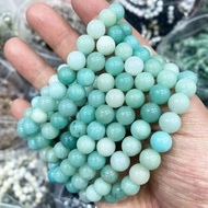 3 Size Natural Stone Crystal Bangle Elastic Rope Amazonite Bracelet 4mm/6mm/8mm Beads for Woman