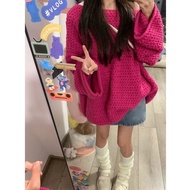 437 HYK SHOP🇲🇾 Korean Loose Fit Chunky Knit Sweater | Baju Rajut Tebal Wanita long sleeve knitwear s