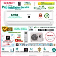 Sharp 2.0hp Inverter Air Conditioner AHXP18YMD &amp; AUX18YMD ((Plasmacluster Ions)) R32 J-Tech Inverter Air Conditioner ((5 star Energy Rating))