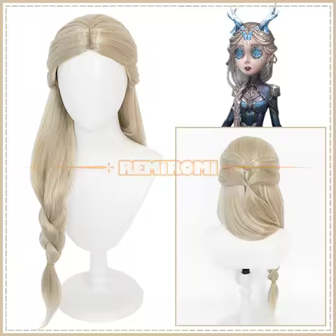 Game Identity Ⅴ Fiona Gilman Priestess Frozen Butterfly Cosplay Wig Blonde Middle Part Hime Cut Wig 