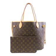 LOUIS VUITTON Monogram Neverfull MM金扣手挽袋啡色