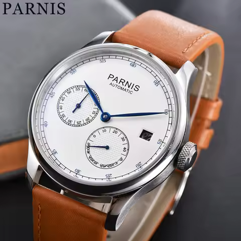 Parnis 42.5mm Power Reserve Automatic ST2530 Movement Men's Wristwatch