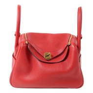 HERMES Togo皮革Lindy 26肩背袋Rouge Casaque