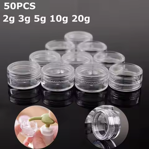 5PCS X 2g 3g 5g 10g 15g 20g Transparent Sample Jars Pot Containers for Cosmetic Makeup Face Cream Li