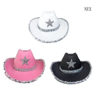 NEX Birthday Party Hats For Women Cowgirl Hats Star Party Cowboy Costume Adult