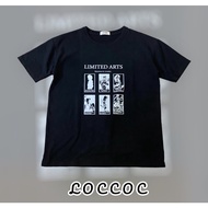 3158 T-Shirt with LIMITED ARTS Letter Print, Oversize Loose Form, 100% Cotton - L O C C O C