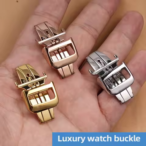 New Stainless Steel Deployment Butterfly Buckle For JAEGER-LECOULTRE Watch Silicone cowhide Strap me