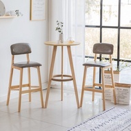 Balcony Solid Wood Bar Table Square Solid Wood Round Long Table High Table Coffee Bar Table Leisure 