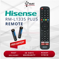 Alat Kawalan Jauh Hisense TV Remote RM-L1335 PLUS Televisyen L1335V Netflix Youtube Amazon Google Pl