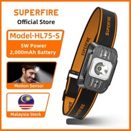SUPERFIRE HL75-S 5W LED Rechargeable Headlamp Strong Bright Long-range Head Lamp
