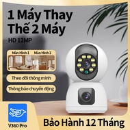 2-EYE camera VIEWS 2 SCREEN Phong Nhan 8.0mpx, USING APP V360Pro, 360 degree wifi camera, color nigh