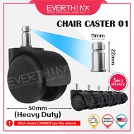 【EVERTHINK】 Office Chair Caster - Heavy Duty Office Chair Roller Replacement Set Gaming Chair Wheel 