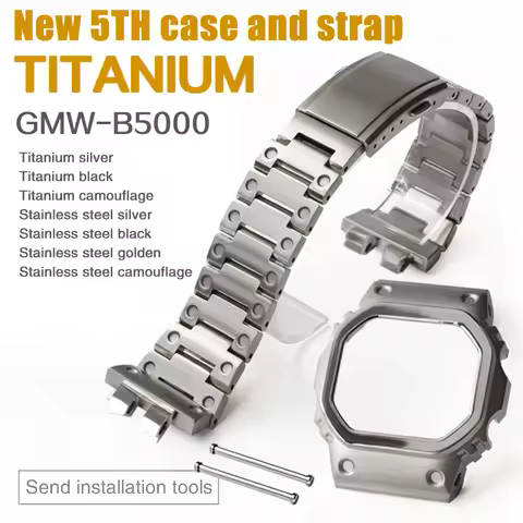 Titanium Alloy GMW-B5000 Camouflage Case Mod Kit For Casioak Watch GMWB5000 Mech Style Metal Bezel S