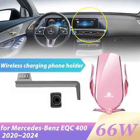 66W Car Phone Holder for Mercedes-Benz EQC 400Β 2020~2024 2021 Wireless Fast Charging Air Vent Clip G