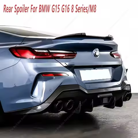 Gloss Black V Style Rear Spoiler For BMW G15 G16 F92 F93 840i 850i 840d 850d M8 Coupe/Gran Coupe Rea