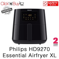 Philips HD9270 | HD9280 Essential Airfryer XL. Rapid Air Technology. 1.2kg, 6.2L Capacity. Safety Mark Approved.