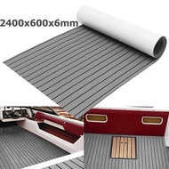 Self-Adhesive 2400x600x6mm EVA Foam Teak Boat Deck Mat Marine Flooring Faux Boat Decking Sheet Non-Skid Yacht Flooring Decor Pad