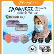 EASY CARE 50pcs Mask 3ply Face Mask Hijab Mask Head Loop Headloop Mask Adult Face Mask Hitam Colour Mask Earloop Mask