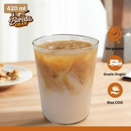 CIQ Aesthetic Glass Coffee Dirty Latte Tea Minimalist Glass 420ml - CQ-420