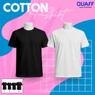 QUAFF T-shirt CVC Cotton Tshirt 200gsm Small | Medium | Large | XLarge (white & black) Unisex Sizing