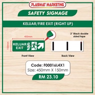 Safety Sign. Keluar/Fire Exit (RIGHT UP)