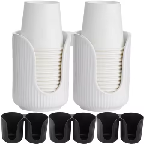 Bathroom Cup Dispenser, 3oz-4oz Plastic Paper Cup Holder, Small Countertop Mouthwash Cup,for Vanity,