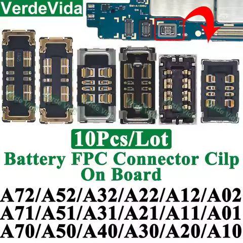 10Pcs Battery FPC Connector On Board inner Cilp Contact Plug For Samsung A52 A32 A22 A52s A72 A71 A3