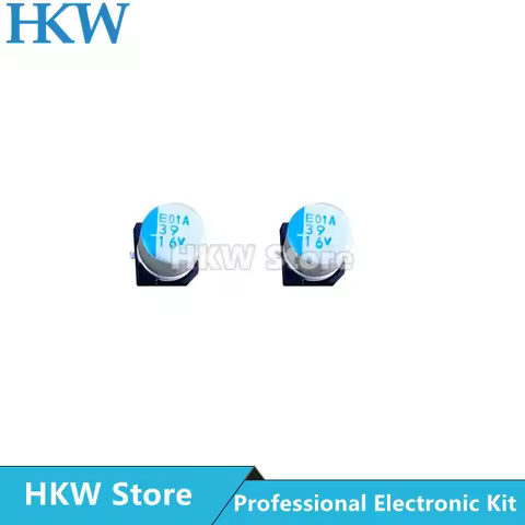 10pcs 39uF 16V 5x6.1mm SMD Solid Electrolytic Capacitor Super Low ESR 16V39UF 39UF16V For Motherboar