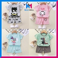 NEJA Ready Stock in Malaysia Baby T-Shirt Set 6M-36M Short Sleeve Short Pants Baju Seluar Bayi Cotto