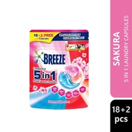 BREEZE Sakura Blossom 5 In 1 Power Laundry Capsules 18+2s 210g