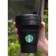 Starbucks Singapore x Stojo silicone collapsible cup 24 oz. Black