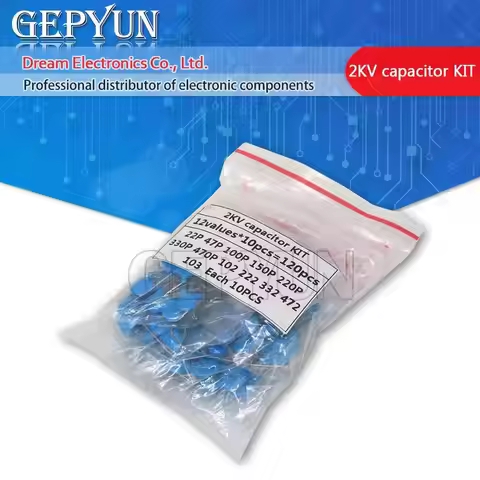DIY KIT 120PCS=12value*10PCS 2KV Ceramic capacitor KIT 2KV 22P 47P 100P 150P 220P 330P 470P 102 222 