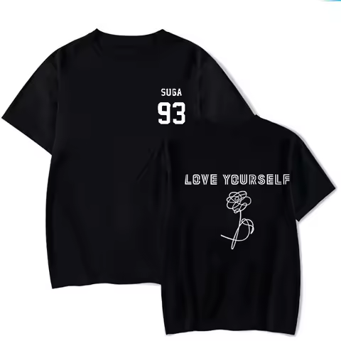 2025 Summer BTS LOVE YOURSELF Tear T-shirt Short-sleeved Casual Fan Top for Both Men and Women