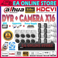 DAHUA CCTV 2.0MP 16-CHANNEL SET FULL HD 1080P 2MP CCTV 16CH DVR + Camera + HARD DISK + Power Supply 