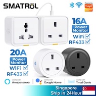 SMATRUL Tuya Smart Plug Socket WiFi 20A 16A Wireless Multi Usb Plug Adapter 3 Pin Power Track Timer 