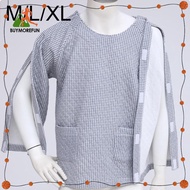 [Buymorefun] Bedridden Patient Clothing Tearaway Men Women Elderly Elegant Home Care Hospital Gown