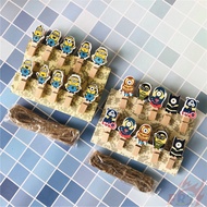 ✨ Stationery - Cartoon Minions Wooden Clips ✨ 10Pcs/set 3.5*0.7cm Mini Wooden Clips DIY Craft Supplies Wood Clips Postcard Clips