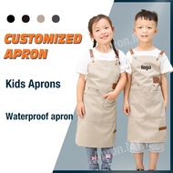 Children's waterproof apron painting apron baking apron custom logo name
