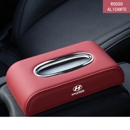 Hyundai Premium Leather Car Tissue Box Auto Tissue Storage Case For Getz Accent Atoz i20 Trajet H1 i