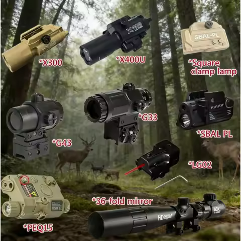 G33/G43/X300/X400U/PEQ-15/LG02 CS Game Airsoft Tactical Laser Flashlight Combo 20mm Rail