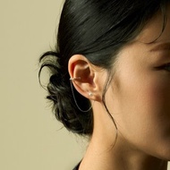 二重奏 珍珠銀珠純銀耳骨夾 掛式耳環