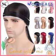 SK Silky Durag, Multicolor Long Tailed Braids Edging Satin Durag, Elasticity Dacron Hippie Cycling H