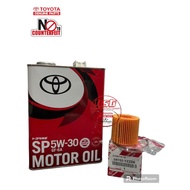 PACKAGE TOYOTA SYNTHETIC ENGINE OIL SP5W-30 GF-6A 4L + OIL FILTER YZZA6 / D6