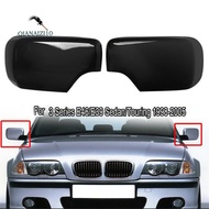 Pair Rear View Mirror Covers Side Mirror Caps For E46/E39 3/5 Series 1998-2005 Gloss Black 511682383