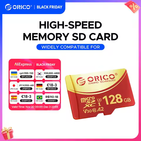 ORICO 256GB Micro SD microSDXC R/W Up to180MB/s Full HD and 4K UHD C10, U3, V30, 4K, A2 for Camera D