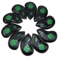 [mcfsnzwtxz1bw] Emerald Shamrock PU Golf Club Headcover Set Numbered Iron Covers Golf Accessories fo
