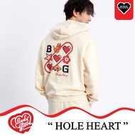 BODY GLOVE UNISEX "HOLE HEART" HOODIES เสื้อฮู้ด  สีครีม-10