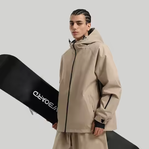 Gsou Snow 2025 Unisex Workwear Ski Jacket Waterproof Windproof Breathable Snowboard Coat Solid Color